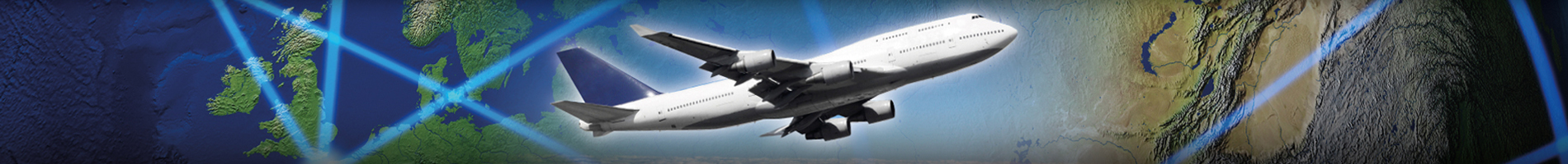 Avion en vol sur fond de globe terrestre