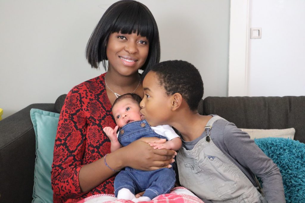 Amanda Stephen at home with her children