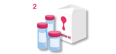 Cord blood samples in tubes with collection kit