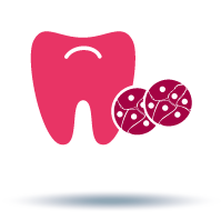 Tooth with cells icon
