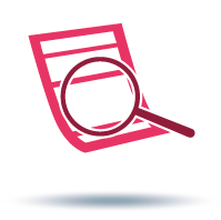 Magnify on document icon